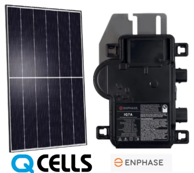 qcell solar panel and enphase microinverter paltinum package